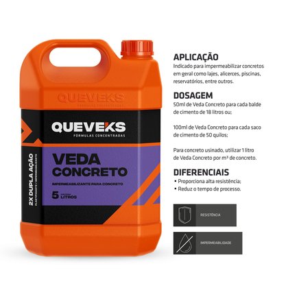 Impermeabilizante Veda Concreto Queveks 5 Litros
