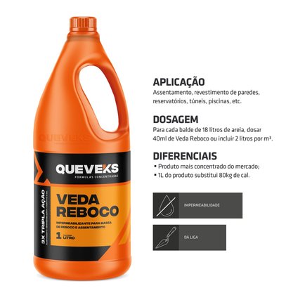 Impermeabilizante Veda Reboco Queveks 1 Litro