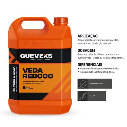 Impermeabilizante Veda Reboco Queveks 5 Litros
