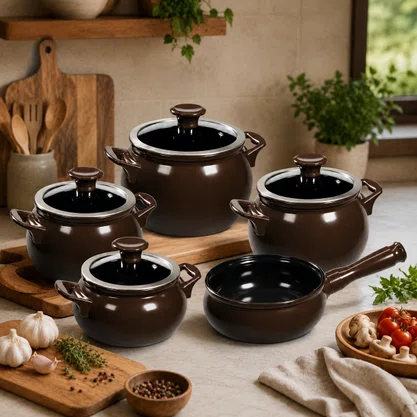 Jogo de Ceramica de Cerâmica 5 Peças New Premiere Joy Chocolate Ceraflame