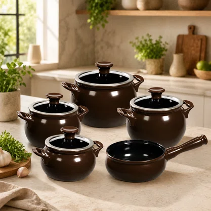 Jogo de Ceramica de Cerâmica 5 Peças New Premiere Joy Chocolate Ceraflame