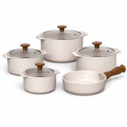 Jogo de Panelas de Cerâmica 5 Peças Slim Vanilla Ceraflame