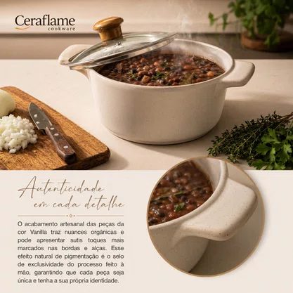 Jogo de Panelas de Cerâmica 5 Peças Slim Vanilla Ceraflame