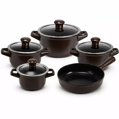 Jogo de Panelas de Cerâmica 5 Peças Duo Smart Chocolate Ceraflame