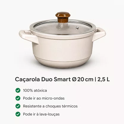 Jogo de Panelas de Cerâmica 5 Peças Duo Smart Chocolate Ceraflame