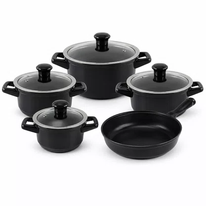 Jogo de Panelas de Cerâmica 5 Peças Duo Smart Preto Ceraflame