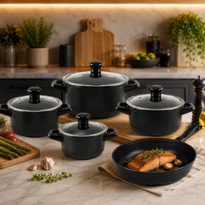 Jogo de Panelas de Cerâmica 5 Peças Duo Smart Preto Ceraflame
