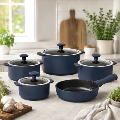 Jogo de Panelas de Cerâmica 5 Peças Slim Azul Indigo Ceraflame