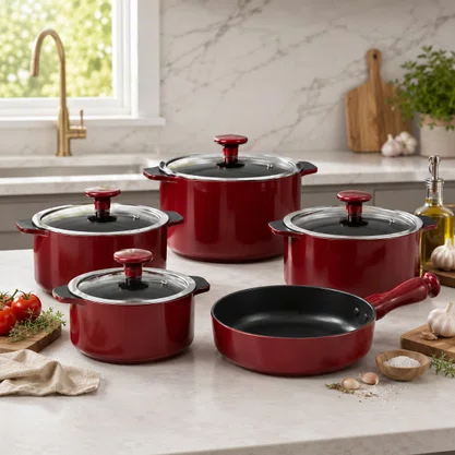 Jogo de Panelas de Cerâmica 5 Peças Slim Marsala Ceraflame