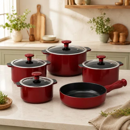 Jogo de Panelas de Cerâmica 5 Peças Slim Marsala Ceraflame