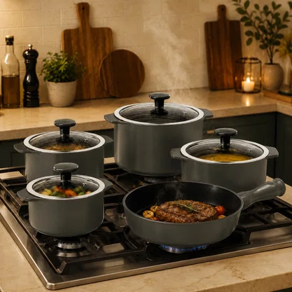 Jogo de Panelas de Cerâmica 5 Peças Slim Onix Gray Ceraflame
