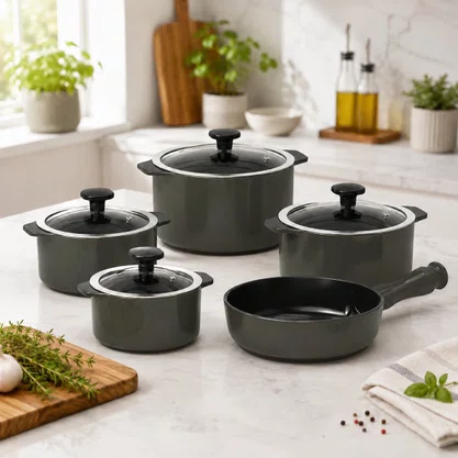 Jogo de Panelas de Cerâmica 5 Peças Slim Onix Gray Ceraflame