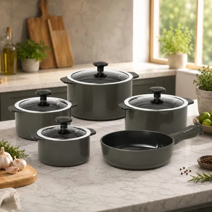 Jogo de Panelas de Cerâmica 5 Peças Slim Onix Gray Ceraflame