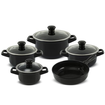 Jogo De Panelas De Cerâmica Duo Smart Preto J604141 Ceraflame