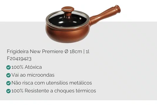 Jogo De Panelas De Cozinha Ceraflame New Premiere New Premiere Joy J644949 Com 5 Peças De Cerâmica Cobre