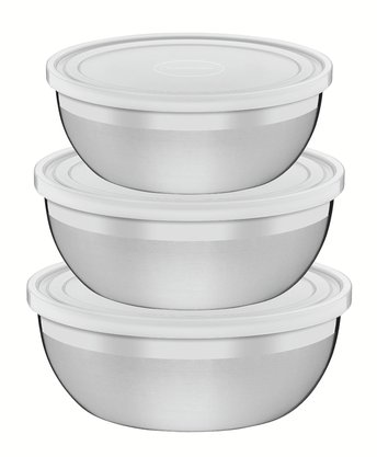 Jogo de Potes Freezinox Aço Inox com Tampa Plástica Tramontina 3 peças 64220/210