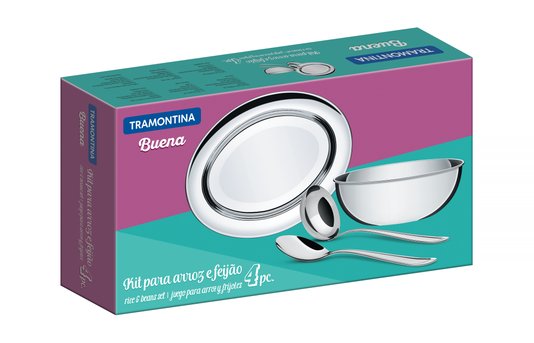 Jogo para Arroz e Feijão Buena Aço Inox Tramontina 4 Peças 64700/100