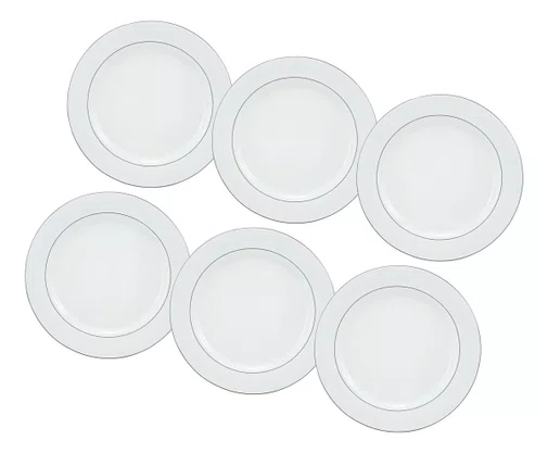 Kit Com 6 Pratos De Sobremesa 19cm Martha Porcelana Schmidt