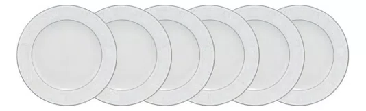 Kit Com 6 Pratos De Sobremesa 19cm Martha Porcelana Schmidt