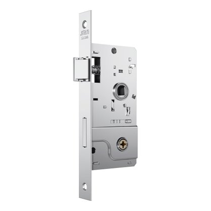 Kit Fechadura e 2 Travas Auxiliares Inox Roseta Quadrada Lucca Stam 800/27