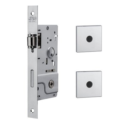 Fechadura Kit de Seguranca 800 Trinco Rolete Roseta Quadrada 1 Tetra Externa Inox Stam 39809