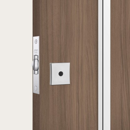 Kit Fechadura Rolete Roseta Quadrada Inox Lille Stam 2 Peças 1005