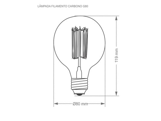 Lâmpada Filamento de Carbono Taschibra G80 40W