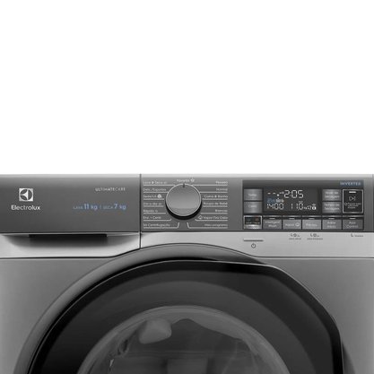 Lava e Seca 11kg/7kg Ultimate Electrolux Prata Ultimate Care Com Wi-fi e Água quente/Vapor  LSW11
