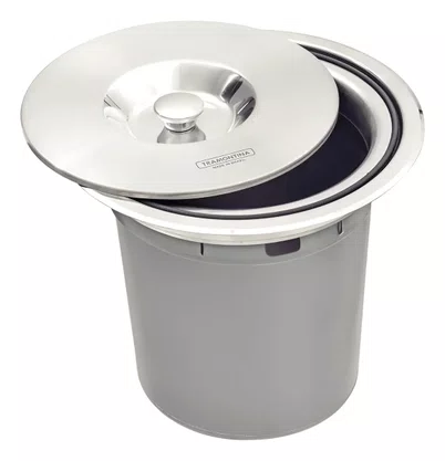 Lixeira Tramontina de Embutir 5L Redonda com Tampa Inox 94518/005