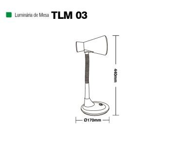 Luminária de Mesa Preta Taschibra TLM03