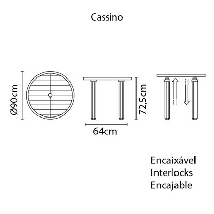 Mesa Cassino Redonda em Polipropileno Branco Tramontina 92301/010
