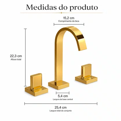 Misturador de Mesa Bica Alta Polo Gold Deca 1877.GL33