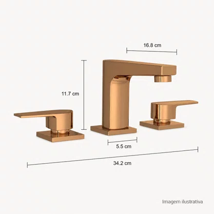 Misturador de Mesa Bica Baixa Level Red Gold Deca 1875.GL26.RD