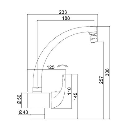 Misturador Monocomando de Mesa Allure  Lorenzetti 2257 C71