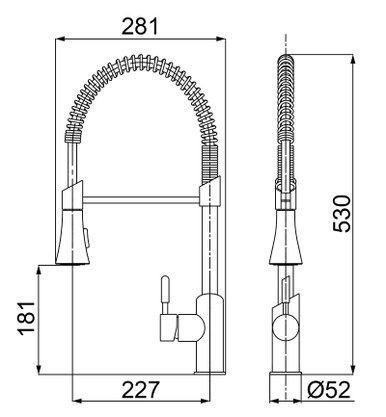 Misturador Monocomando de Mesa com Ducha Especial LorenKitchen Lorenzetti 2266 C76
