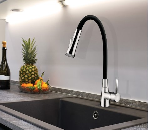 Misturador Monocomando de Mesa Lorenflex Alto Preto Lorenzetti 2257 B27