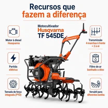 Motocultivador A Diesel Husqvarna Tf 545de
