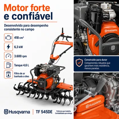 Motocultivador A Diesel Husqvarna Tf 545de