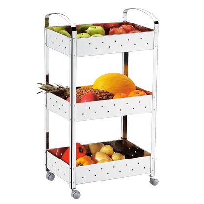 Organizador com Rodízios 3 Prateleiras Suprema Brinox 2098/200