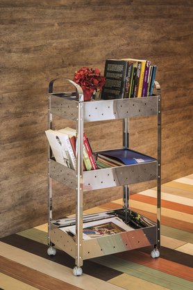 Organizador com Rodízios 3 Prateleiras Suprema Brinox 2098/200