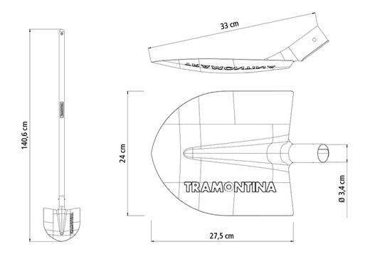 Pá Frankfurt Aço com Cabo de Madeira 120 cm Tramontina 77454/504