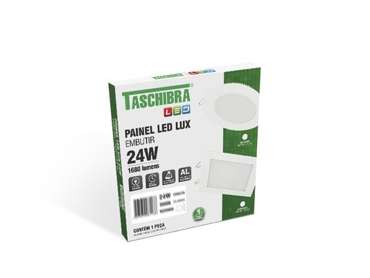 Painel Led Lux Quadrado de Embutir Taschibra 24w 4000k