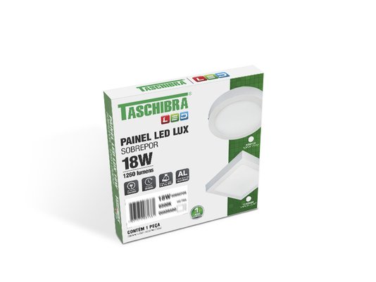 Painel Led Lux Sobrepor Quadrado Taschibra 18w 4000k