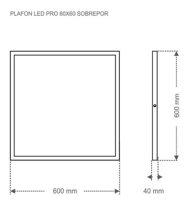 Painel Led Pro Sobrepor Quadrado Taschibra 60cm 45w 6500k