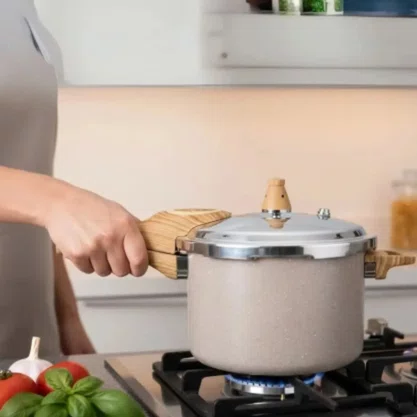 Panela De Pressão Ceramic Life Pressure 4,2l Areia Brinox