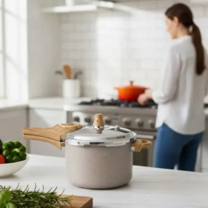 Panela De Pressão Ceramic Life Pressure 4,2l Areia Brinox