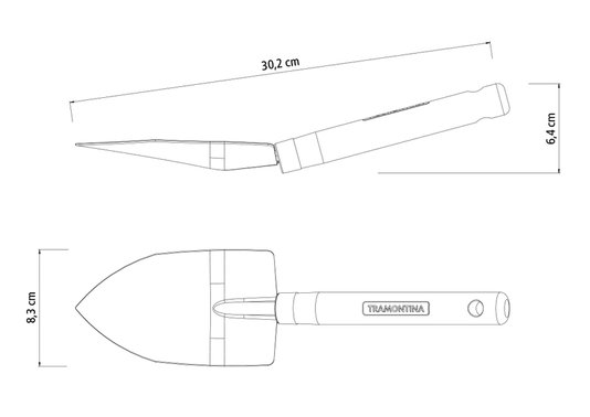 Pazinha Metálica para Jardinagem com Cabo de Madeira Tramontina 77907/001