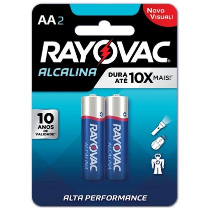 Pilha Alcalina AA Cartela com 2 Peças Rayovac