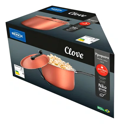 Pipoqueira Ø22 Cm 5,5 L Clove Ø 22 X 15,5 Cm - Cobre Brinox