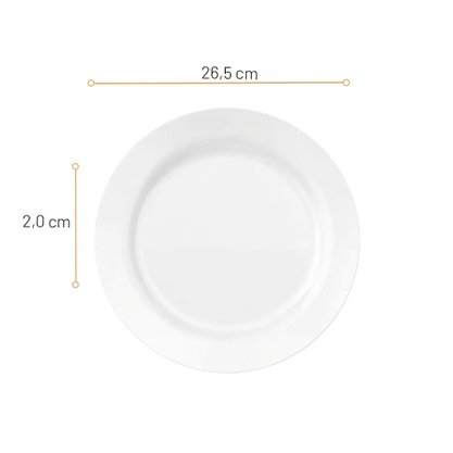 Prato Raso Menu Duralex 5543/CB 7996 Branco Nadir Figueiredo